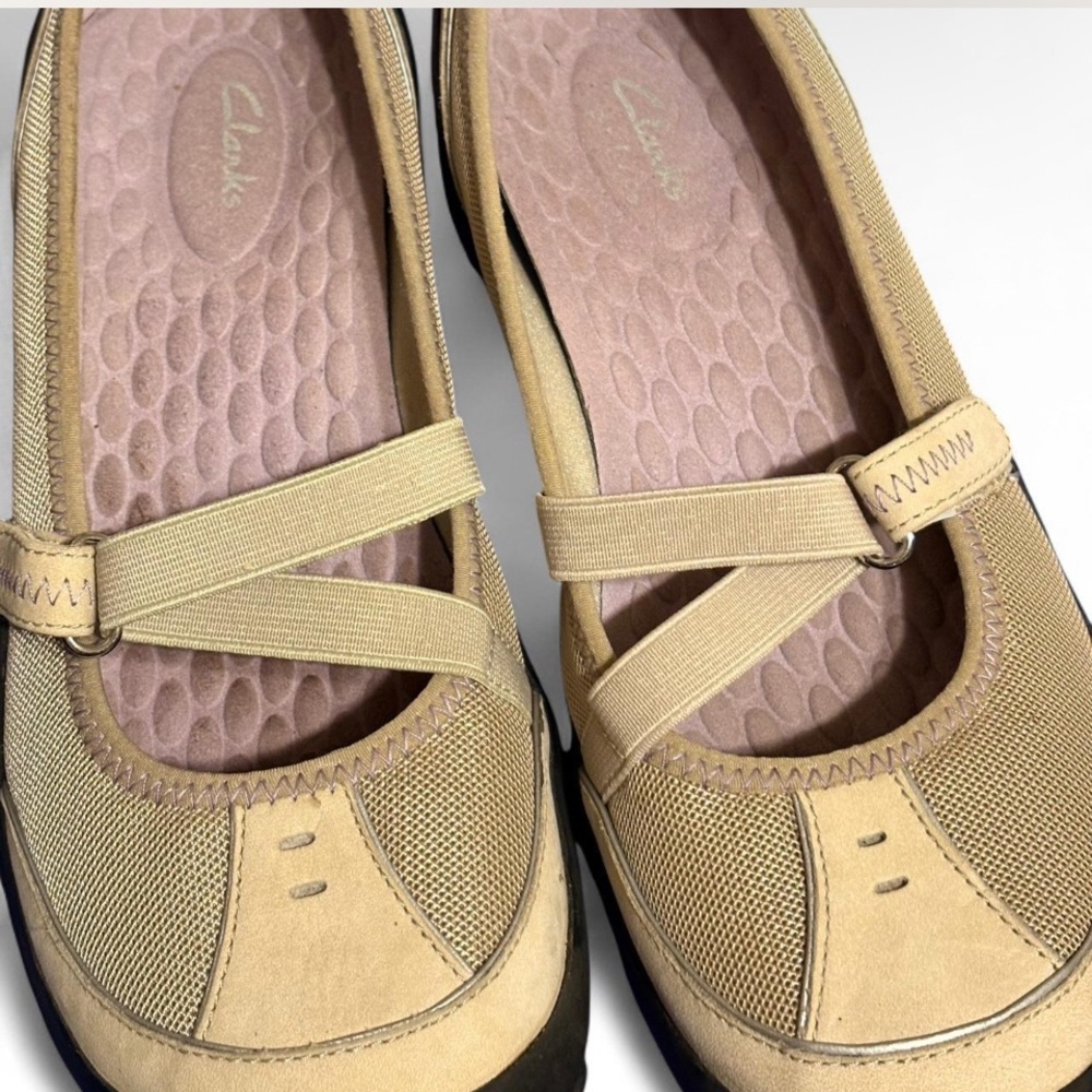 Clarks Women's Beige Loafers with Strap